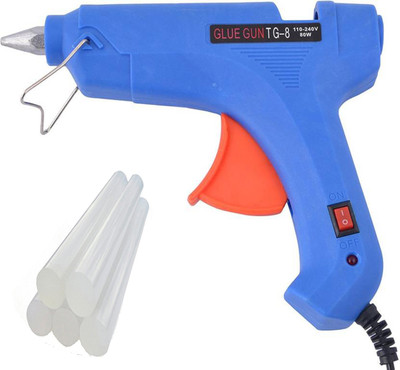 

OKASTA | 80 Watt | HIGH QUALITY |Leak Proof|With 4 STICK Heavy Hot Melt Glue Gun (Multi Color ) For Quick Repairs, Paper & Cloth High-Tech Professional Electronic Standard Temperature Corded Glue Gun(11 mm)