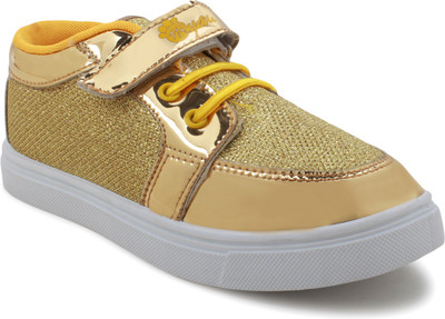 

Myau Boys & Girls Velcro Sneakers(Gold, Golden