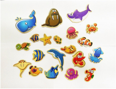 

Sanyal 20 PCS Magnetic Wooden Marine Animals with Wooden Carry Case (Multicolor)(Multicolor)