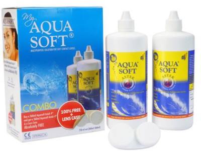 AQUASOFT Combo Pack (360ml+360ml) Multipurpose Solution for Soft Contact Lens(720 ml)