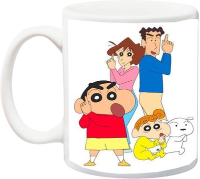 Stylotrendz Shinchan Family and other side Shin Chan Gift Ceramic Coffee Mug(325 ml)