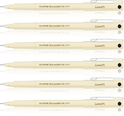 PILOT Hi-tecpoint 05 Needle Point Gel Pen(Pack of 6, Ink Color - Black)
