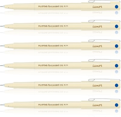 PILOT Hi-tecpoint 05 Needle Point Gel Pen(Pack of 6, Ink Color - Blue)