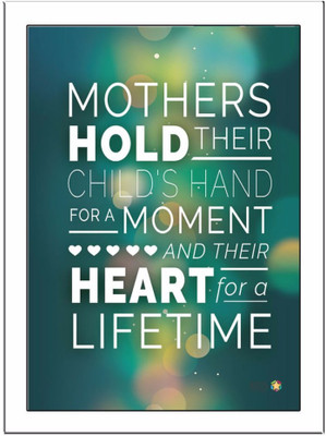 Mothers Hold Paper Print(11.69 inch X 8.27 inch, Framed)