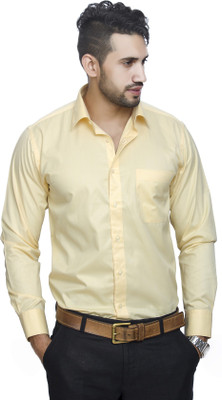 All Seasons Men Solid Formal Yellow Shirt All Seasons Men Solid Formal Yellow Shirt