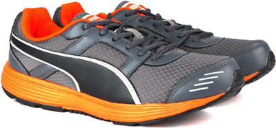 

Puma Harbour Fashion DP Running Shoes For Men(Grey, Dark shadow-black-vibrant oran