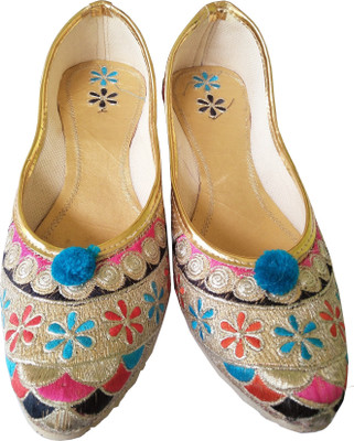 

SOKHI Gold Party wear Punjabi jutti Jutis For Women(Multicolor, Gold multicolor