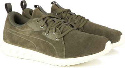 

Puma Carson 2 Molded Suede Sneaker Shoes For Men(Green, Olive night-whisper white
