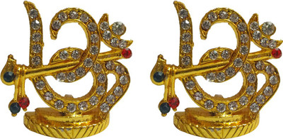 

VINTAN Combo Of 2 Religious God Shiv OM Figurine/Lord Shiva OM Symbol idol Handicraft Statue-Home Room Office Temple Mandir Murti Car Dashboard Decor Gift item. Decorative Showpiece - 4 cm(Gold Plated, Gold)