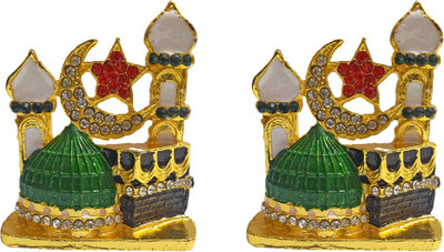 

VINTAN Combo Of 2 Religious Place Maka Madina/Allah Majid idol Handicraft Statue-Home Room Office Temple Mandir Murti Car Dashboard Decor Gift item. Decorative Showpiece - 7.62 cm(Gold Plated, Gold)