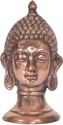 

HOUZZPLUS Metal Lord Buddha Face Idol statue show piece home decor gifts Decorative Showpiece - 20 cm(Cast Iron, Brown)