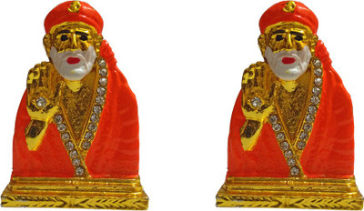 

VINTAN Combo Of 2 Religious God Shirdi sai baba Figurine/Lord Sai Nath idol Handicraft Statue-Home Room Office Temple Mandir Murti Car Dashboard Decor Gift item. Decorative Showpiece - 5 cm(Gold Plated, Gold)