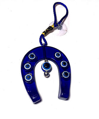 

Numeroastro Feng Shui Hanging Horse Shoe Evil Eye (16 Cms). Decorative Showpiece - 16 cm(Acrylic, Plastic, Dark Blue, Light Blue)