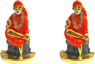 

VINTAN Combo Of 2 Religious God Shirdi sai baba Figurine/Lord Sai Nath idol Handicraft Statue-Home Room Office Temple Mandir Murti Car Dashboard Decor Gift item. Decorative Showpiece - 5 cm(Gold Plated, Gold)