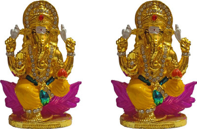 

VINTAN Combo Of 2 Religious God Shiv Ganesh/Lord Shiva Ganesha /Ganpati idol Handicraft Statue-Home Room Office Temple Mandir Murti Car Dashboard Decor Gift item. Decorative Showpiece - 8 cm(Gold Plated, Gold)
