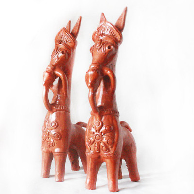 

Terracotta Bankura Horse (9 inch) Decorative Showpiece - 23 cm(Terracotta, Brown)