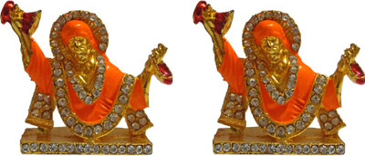 

VINTAN Combo Of 2 Religious God Shirdi sai baba Figurine/Lord Sai Nath idol Handicraft Statue-Home Room Office Temple Mandir Murti Car Dashboard Decor Gift item. Decorative Showpiece - 4 cm(Gold Plated, Gold)