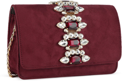

E2O Fashion Women Evening/Party Maroon PU Sling Bag