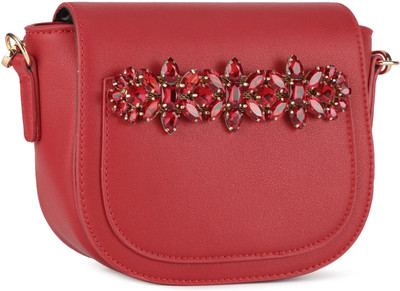 

E2O Fashion Women Casual Red Leatherette Sling Bag