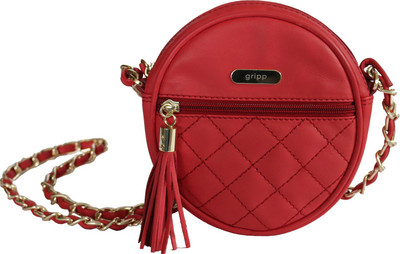 

Gripp Women Evening/Party Red Genuine Leather Sling Bag