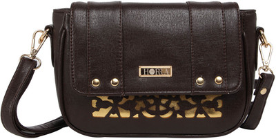 

Horra Women Casual Brown PU Sling Bag