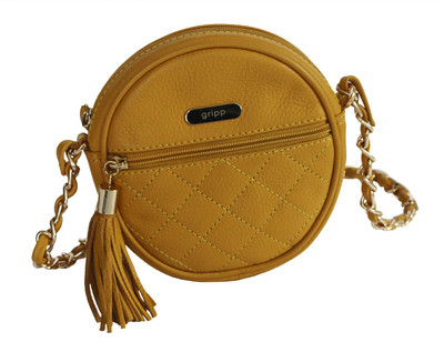 

Gripp Women Casual Khaki Genuine Leather Sling Bag