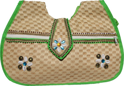 

Radhey govind handicrafts Women Casual Green, Beige Jute Sling Bag, Beige;green