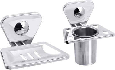 

Aiken Deluxe Soap Dish And Tumbler Holder(Silver)