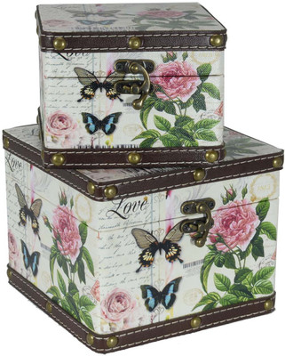 

Scrafts Birds Pattern Rectangular Royal/ Vintage/Designer Wooden/Leather Multipurpose Jewellery/Accessories/Gift/Keepsake/Cosmetics/ Men's Cufflinks/ Tie Clip Clasp/Rings Storage Cabinet/Box/ Organizer/ Trumpet Chest /Container/Case/ Holder for Living Roo