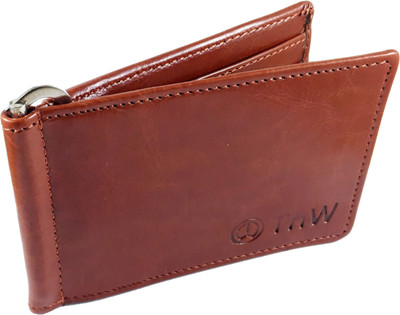 

TnW Men Brown Artificial Leather Money Clip(3 Card Slots)