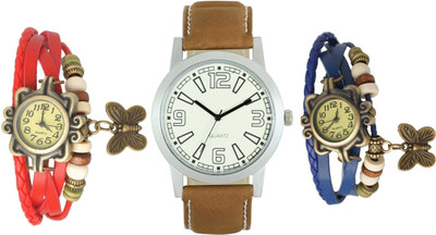 

Codice Mens and Women Couple watch combo of 3 Gift Special113 Leather Strap Couple watch Watch - For Men & Women