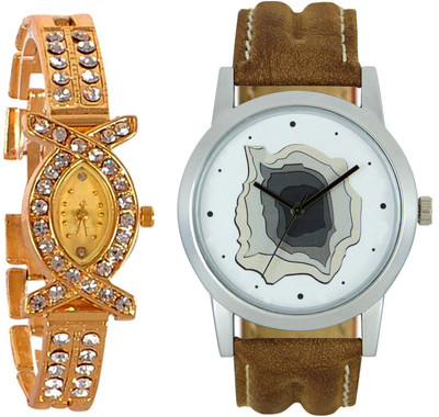 

Codice Mens and Women Couple watch combo of 2 LRAKS217 Leather Strap Couple watch Watch - For Men & Women