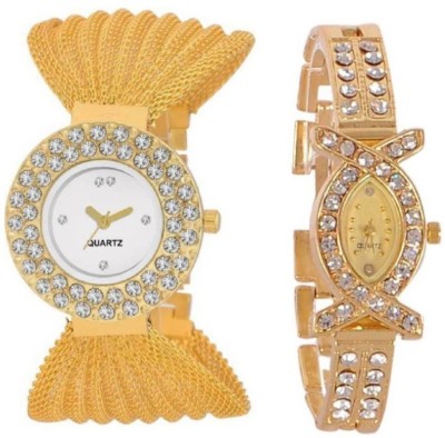 klassy collection golden classic fashionable studded Watch  - For Girls   Watches  (Klassy Collection)