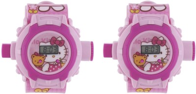 Kaira Combo 2 Pair Hello Kitty Girls Projector Watch with 24 Cartoon Images Watch  - For Girls   Watches  (Kaira)