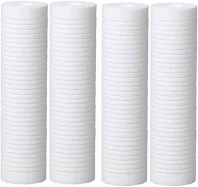 

BalRama 10inch 5 Micron Food Grade PP Candle 10" Spun Filter with Ultra Filtration Technology + Grooved Type Offering Better Sand/Silt/Mud Filtration for RO UV UF Mineral Water Purifiers Filter Service Solid Filter Cartridge(5, Pack of 4)