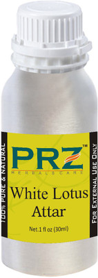 

PRZ White Lotus Attar For Unisex (30 ML) - Pure Natural Premium Quality Perfume (Non-Alcoholic) Floral Attar(White Lotus)