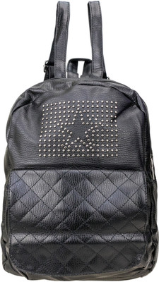 

ZEVORA Fashionable Leather look Black Formal Casual Backpack03 15 L Backpack(Black)