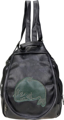 

AVMART Fashionable Leather look Black Formal Casual Backpack13 15 L Backpack(Black)