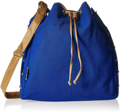 

Kanvas Katha Fashion canvas Studded sling bag Sling Bag(Dark Blue, 5 inch)