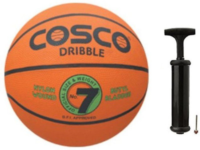 

Cosco Dribble Basketball with Hand Pump- Size  Basketball - Size: (Pack of 1, Brown