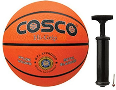

Cosco Hi-Grip Basketball with Hand Pump- Size  Basketball - Size: (Pack of 1, Brown