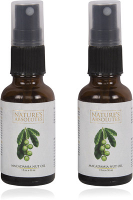 

Nature's Absolutes Macadamia Oil (30ml x 2) Combo Pack of 2 Pcs ,100% Pure Organic, Premium Oil(60 ml)