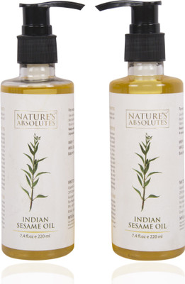 

Nature's Absolutes Indian Sesame Oil (220ml x 2) Combo Pack of 2 Pcs,Indian Sesame Oil (220ml x 2) Combo Pack of 2 Pcs(440 ml)