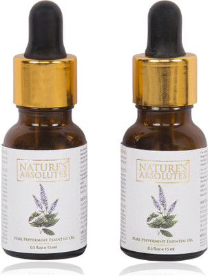 

Nature's Absolutes Peppermint Oil (15ml x 2) Combo Pack of 2 Pcs ,100% Pure Organic, Premium Oil(30 ml)