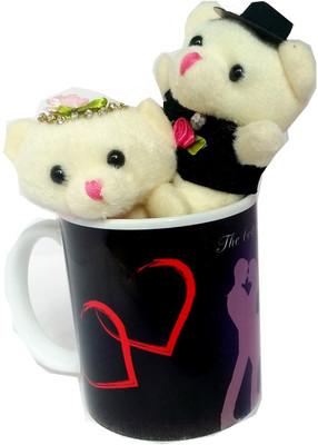 

TECHNOCHITRA BIRTHDAY GIFT COMBO -SMALL SIZE COUPLE TEDDY AND BIRTHDAY WISHES MUG FOR YOUR LOVED ONES /HUSBAND/WIFE/LOVER (COLOR PINK & BLACK)(Set of 2)