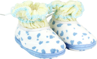 

Neska Moda Polka 0 To 12 Month Baby Booties(Toe to Heel Length - 12 cm Blue)