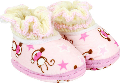 

Neska Moda Monkey 0 To 12 Month Baby Booties(Toe to Heel Length - 12 cm Pink)