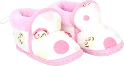 

Neska Moda Polka 0 To 12 Month Baby Booties(Toe to Heel Length - 12 cm Pink)