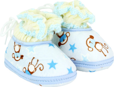 

Neska Moda Monkey 0 To 12 Month Baby Booties(Toe to Heel Length - 12 cm Blue)