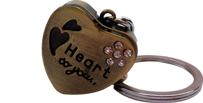 

JOSHISNEST Designer Vintage Diamond Heart Watch Key Chain(Brown)